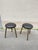 Black Set of Stitched Leather Stools by Jacques Adnet, 1950 For Sale - Image 8 of 8