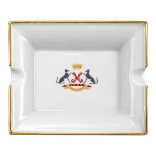 Vintage Le Meurice Hotel Paris Porcelain Ashtray Catchall Dish For Sale