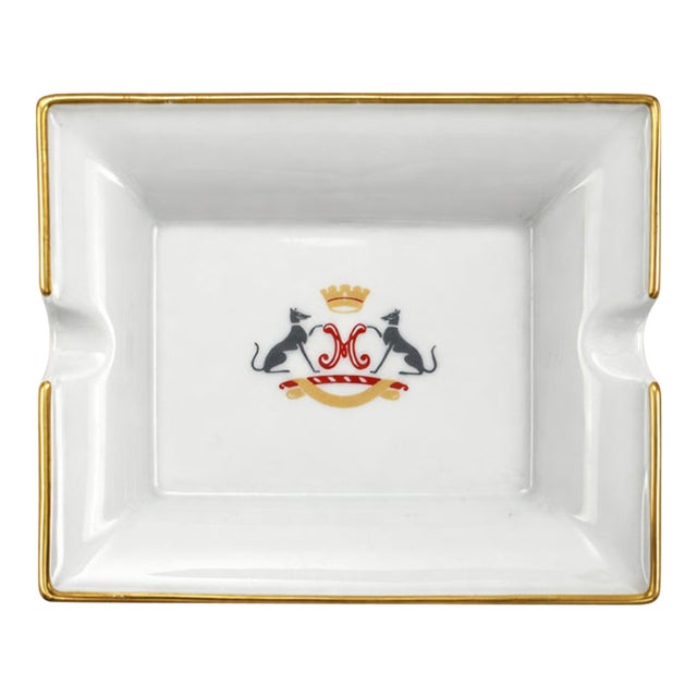 Vintage Le Meurice Hotel Paris Porcelain Ashtray Catchall Dish For Sale