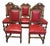 Antique Black-Forest Carved Oak Dining Chairs, Set of 5 For Sale