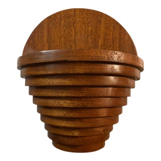 Art Deco Wooden Wall Pocket For Sale