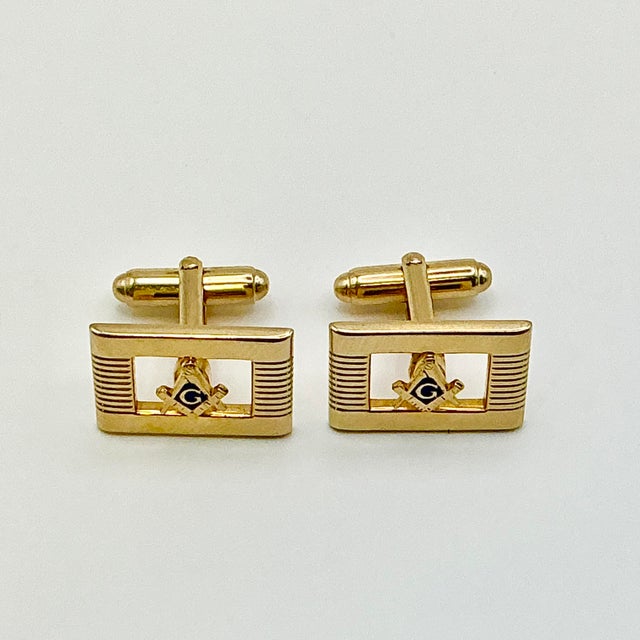 Mid-Century Modern 1950s Mid-Century Hollywood Regency Boho Chic “G” Initialed Cufflinks - A Pair. For Sale - Image 3 of 12