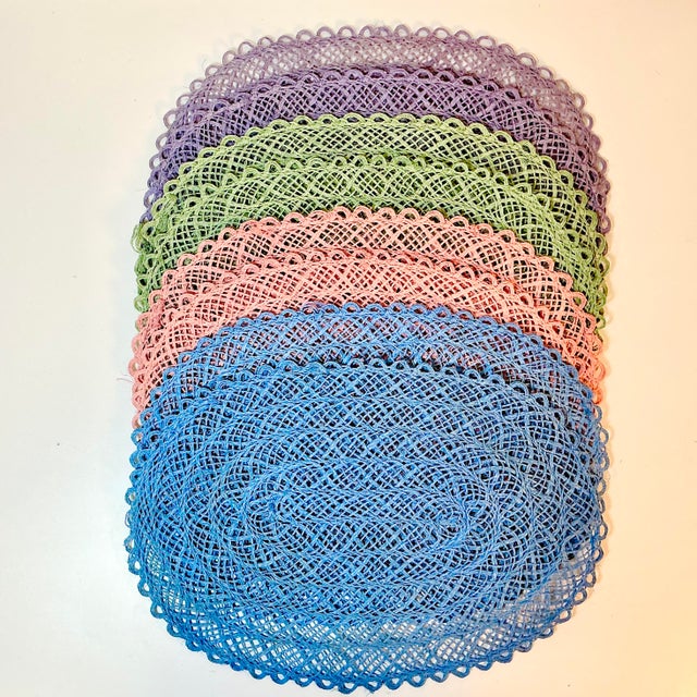 These vintage straw woven placemats may have never been used. They are in very good condition. This is a set of 8 with two...