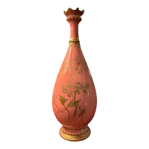 Late 19th Century Royal Crown Derby Esthetic Movement Pink Porcelain and Gilt Vase