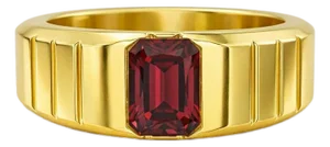 Garnet Solitaire Ring for Men Silver, Gold, Size 9.5