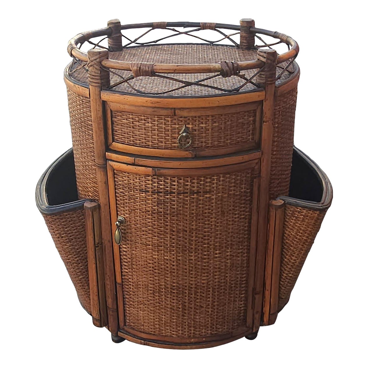 Mid 20th Century Seven Seas Hooker Bamboo Side Cabinet Magazine Rack ...