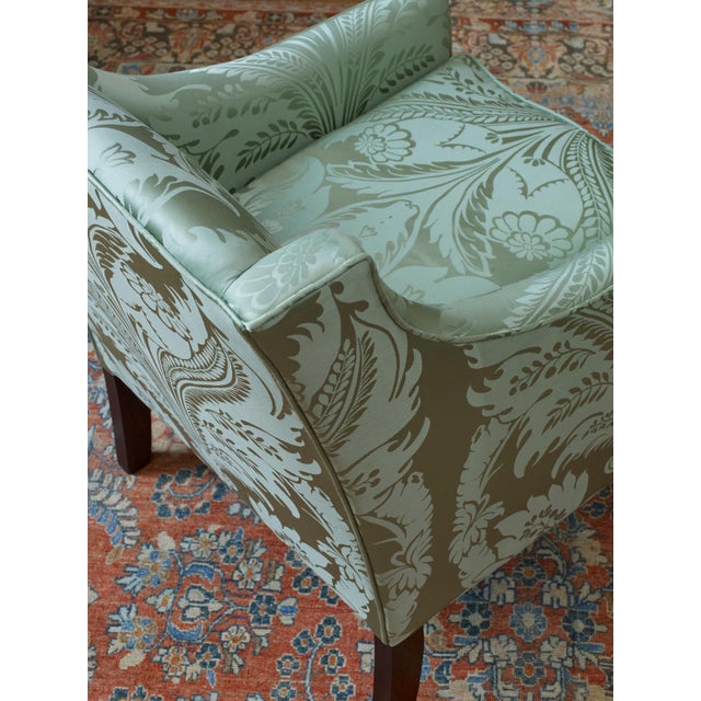 Traditional Zoffany Clandon Damask Fabric in Cinnabar - a Sample For Sale - Image 3 of 3