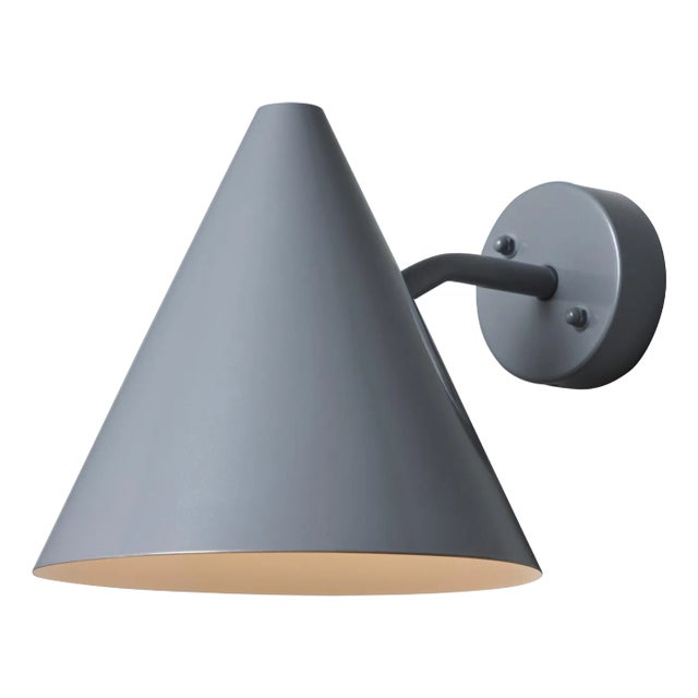 Hans-Agne Jakobsson 'Tratten' Outdoor Sconce in Painted Silver For Sale