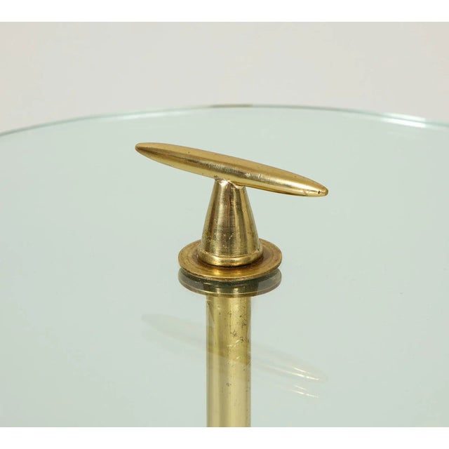 1950s Midcentury Italian Table on Brass Tripod Base For Sale - Image 5 of 7
