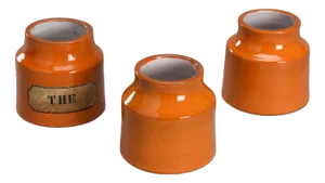 Orange Ceramic Pots by Mado Jolain, 1960s, Set of 3