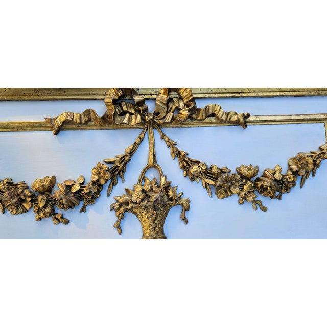 Large Louis XVI Style Trumeau Mirror For Sale - Image 9 of 15