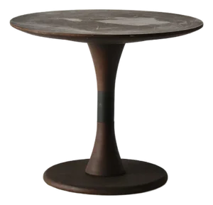 1960s Vintage Tulip Style Pedestal Side Table in Walnut Mid-Century