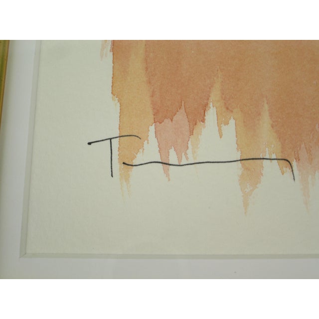 Itzchak Tarkay Watercolor "Soothing Moment" Signed and Framed For Sale - Image 10 of 12