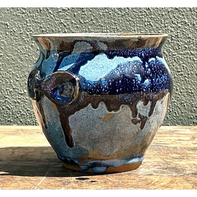 Ceramic Vintage Original Studio Pottery Cache Pot For Sale - Image 7 of 12