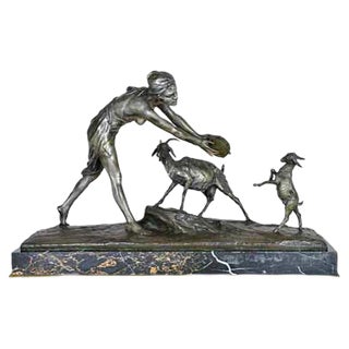 Bronze Female Goat by Drouot For Sale