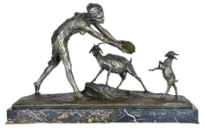 Bronze Female Goat by Drouot
