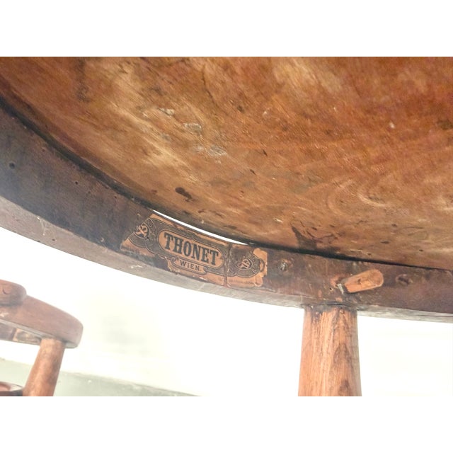 Bent Beechwood Desk Chairs with Pyrographed Seats from Thonet, 1930s, Set of 2 For Sale - Image 15 of 17