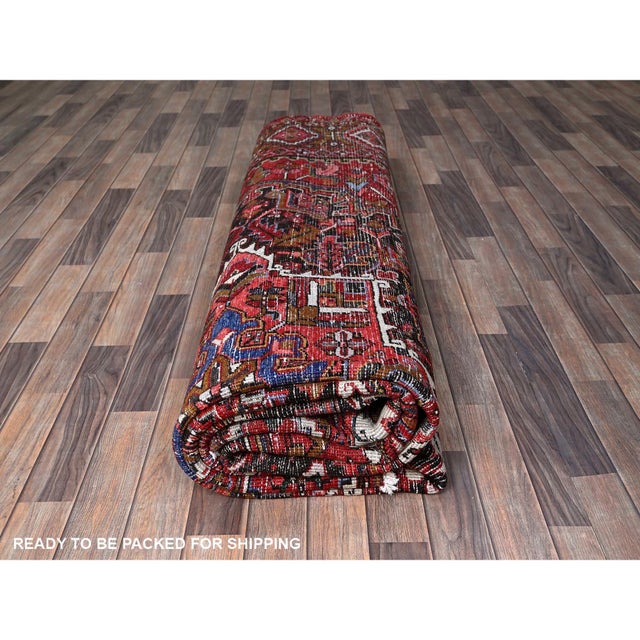 Vintage Persian Heriz Hand Knotted Wool Oriental Rug For Sale - Image 11 of 12