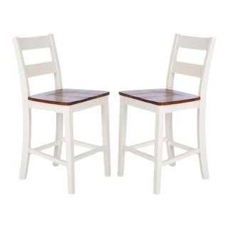 Yuri Counter Stool - White/Natural, Set of 2 For Sale