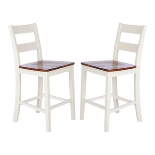 Yuri Counter Stool - White/Natural, Set of 2 For Sale