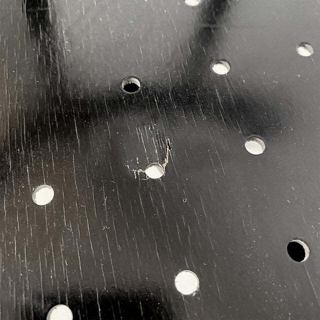 Italian Modern Round Black Wood and Metal Chair, 1980s For Sale - Image 14 of 18