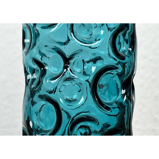 Mid-Century Modern Space Age Blue Bubble Glass Vase by Wilhelm Braun-Feldweg for Hirschberg, Germany, 1960s For Sale - Image 6 of 16