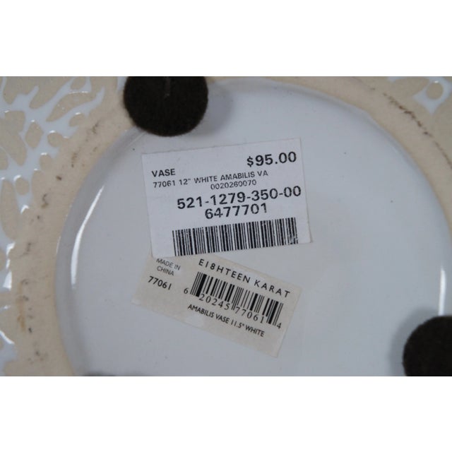 Ceramic Vintage Ei8hteen Karat White Amabilis Orchid Glazed Ceramic Tulip Bud Vase For Sale - Image 7 of 11