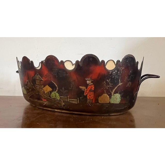 Chinoiserie Antique Early 19th Century French Chinoiserie Tole Monteith or Cachepot Jardiniere Circa 1820 For Sale - Image 3 of 13