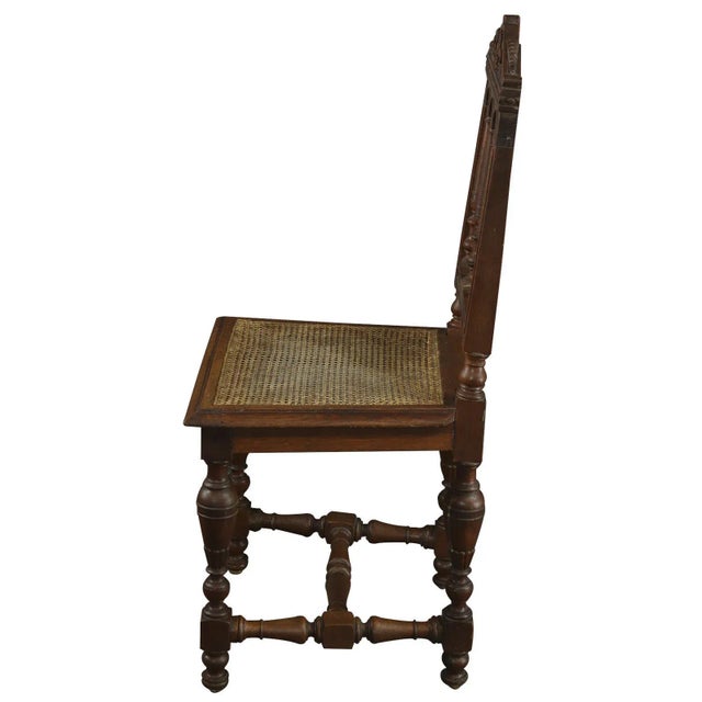 Brown Antique Dining Chair Oak For Sale - Image 8 of 9
