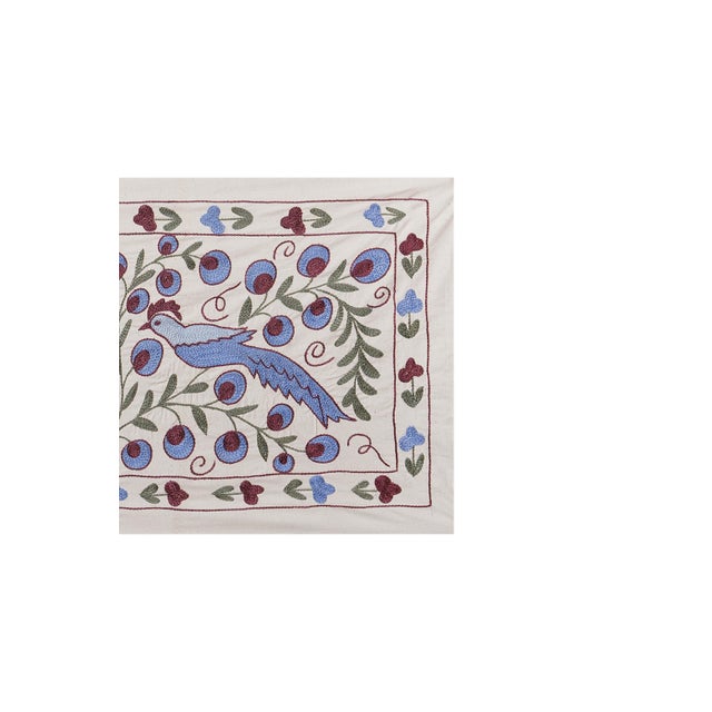 Mid-Century Modern Animal Pictorial Suzani Table Runner For Sale - Image 3 of 10