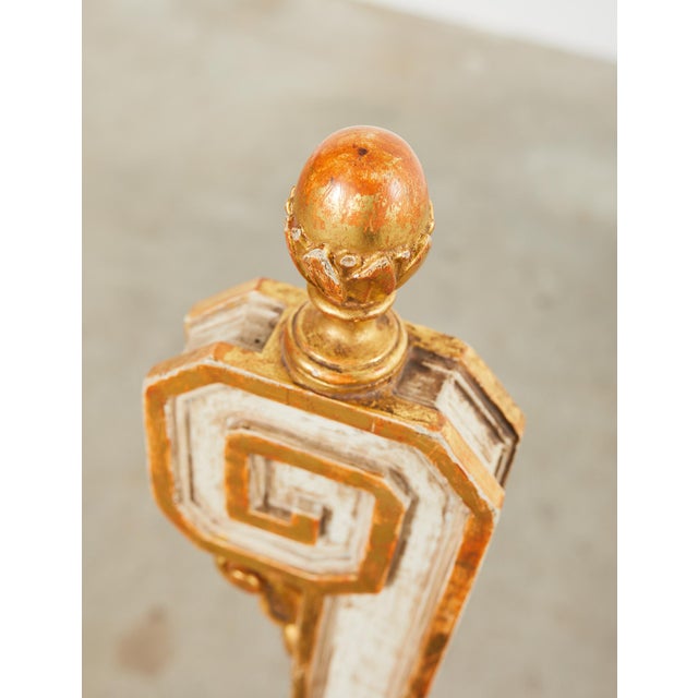 Cream Pair of Italian Neoclassical Style Backless Hall Chairs For Sale - Image 8 of 12