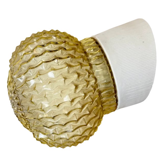 Vintage White Porcelain Wall Light, 1970s For Sale