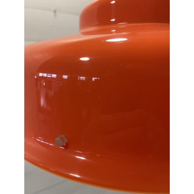 Vintage Italian Space Age Pendant Lamp in Orange from Meblo, 1970s For Sale - Image 4 of 10