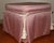 Drexel Heritage Pink Upholstered Skirted Ottoman Hassock Footstool Vanity Stool For Sale - Image 9 of 12