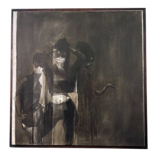 Mid 20th Century Painting by California Artist Raymond Rowley King 'Girls in a Dance Studio' For Sale