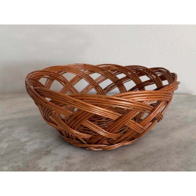 1970s French Wicker Bread / Fruit Basket For Sale - Image 4 of 8