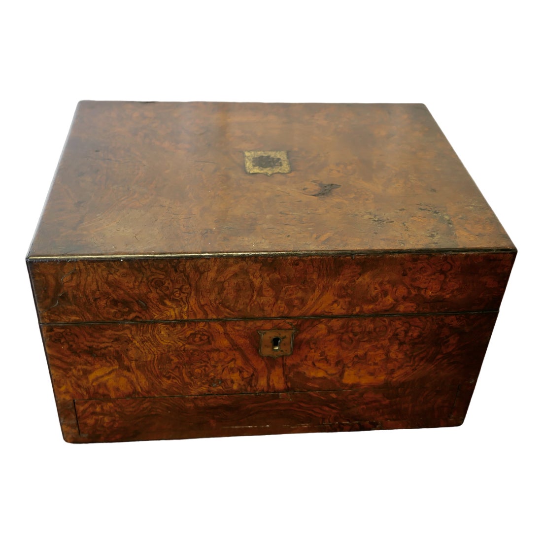 Burr Walnut Stationary Box with 2 Other Walnut Boxes, Set of 3 | Chairish