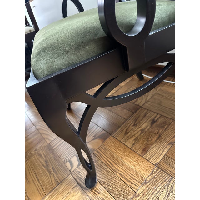 1950s Vintage Painted Mahogany Wood Loop Arm Chair with Seat Cushion Styled After Frances Elkins For Sale - Image 11 of 11