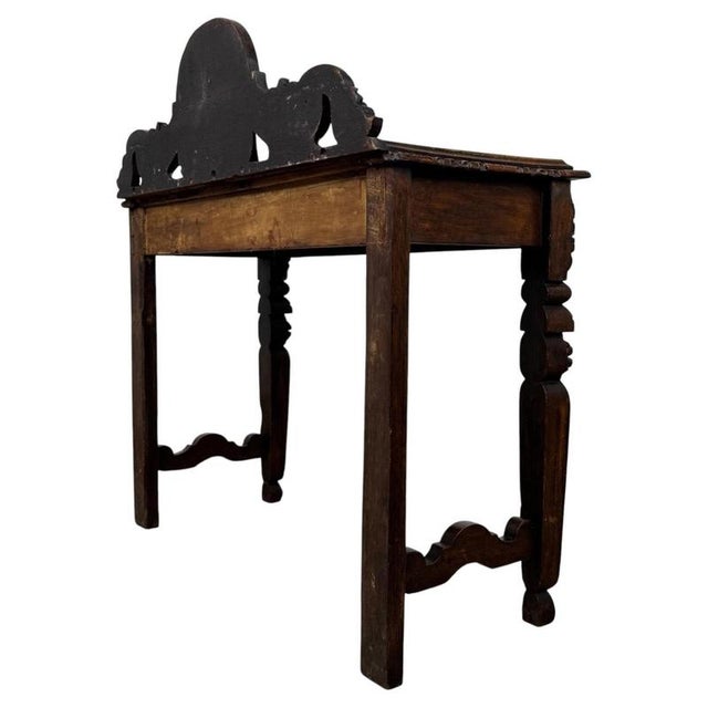 19th Antique Century Victorian Carved Oak Side Table For Sale - Image 6 of 10