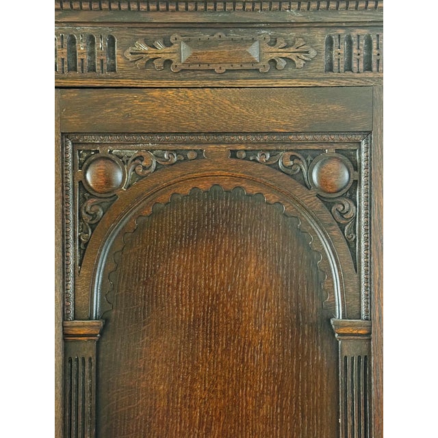 Antique English Oak Wardrobe For Sale In San Francisco - Image 6 of 10