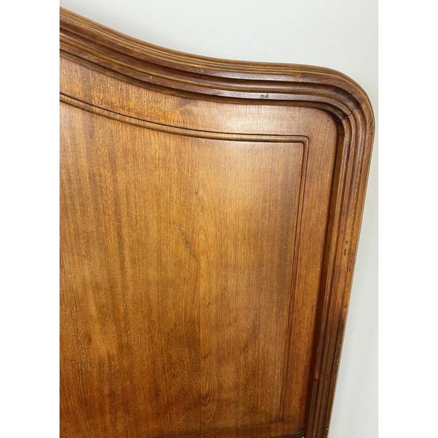Antique French Style Double Bed Frame with Carved Walnut Headboard For Sale - Image 11 of 18