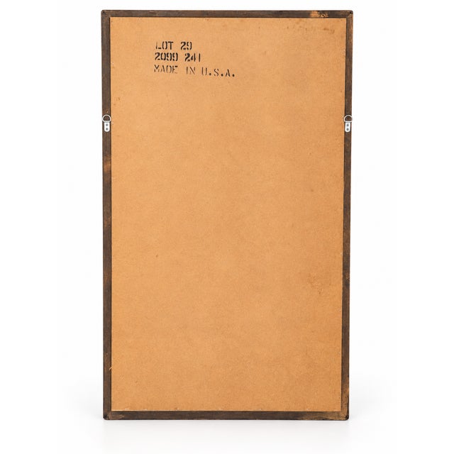 1970s National Mt. Airy Campaign-Style Beveled Mirror For Sale - Image 5 of 6