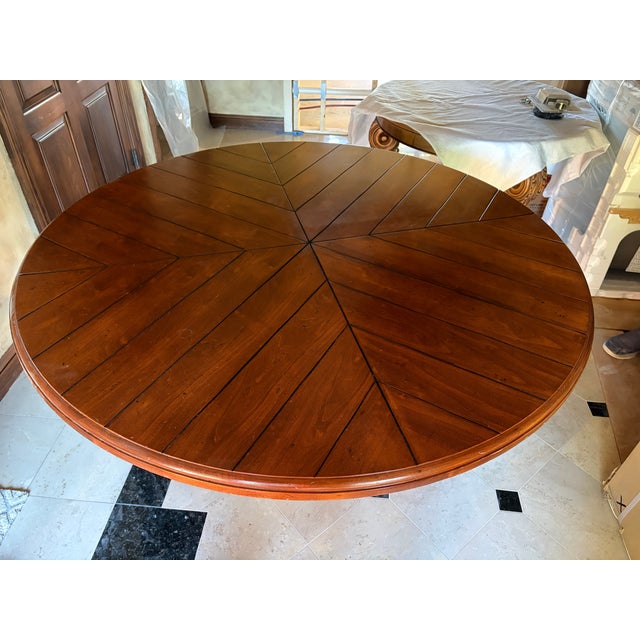 1990s Town & Country 60" Diameter Centre Table by Century Furniture With 22" Lazy Susan 1990s For Sale - Image 5 of 12