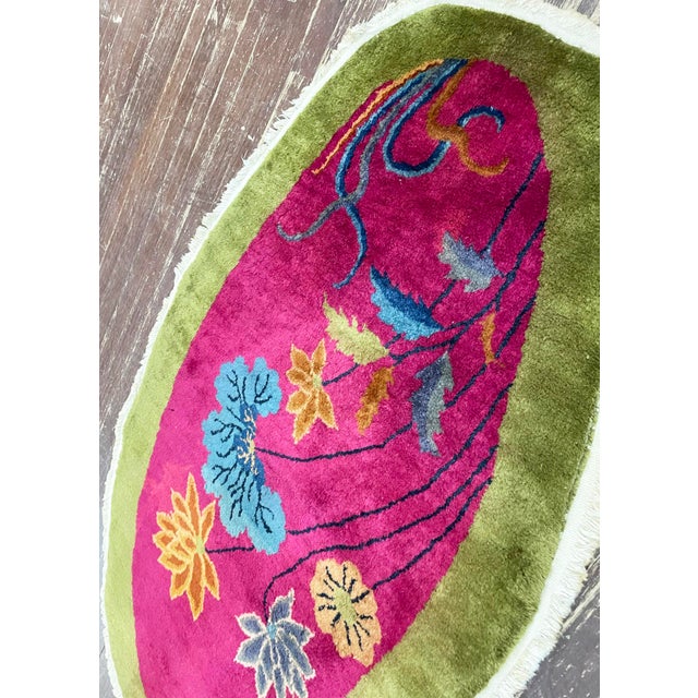Antique Art Deco Chinese Rug, 2'6" X 4'2" For Sale In Chicago - Image 6 of 10