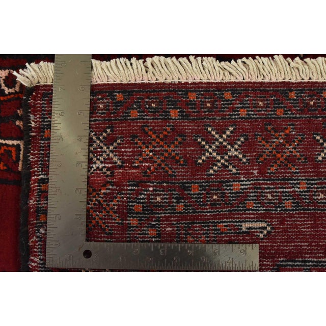Baloch Runner 4’11” X 14’9” Red Wool Vintage Tribal Hand-Knotted Oriental Rug For Sale - Image 14 of 14