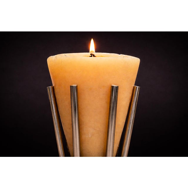 1960s Candle Floor Lamp in Chrome, Unknown For Sale In New York - Image 6 of 7