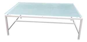 Rectangular Aluminum Frame Glass Table