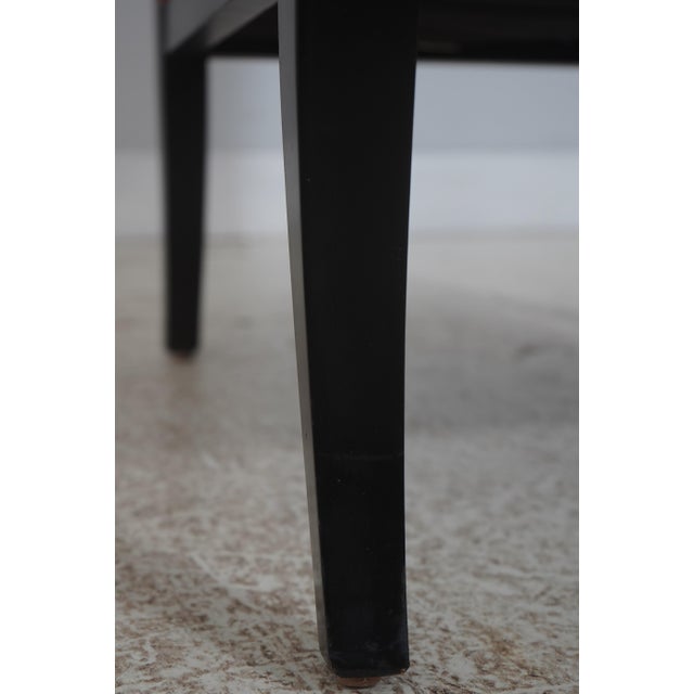 Pair Neoclassical Dolphin Carved Arm Black Chairs For Sale - Image 12 of 18