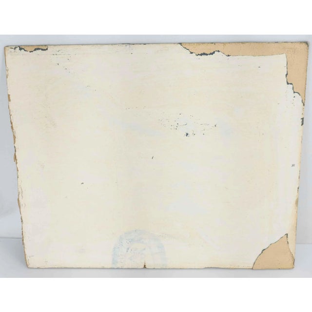 Mid 20th Century Mid-Century Modern Abstract Oil Painting on Artist Board For Sale - Image 5 of 6