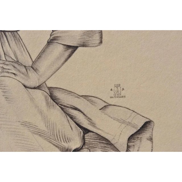 Modern Walter Sauer, Seated Gypsy Woman, Signed Engraving For Sale - Image 3 of 7